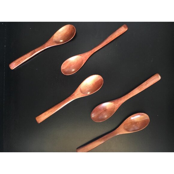 12PCS 5 inches Mini Wooden Salt Spoons Tasting Spoon Wooden Soup Spoon - Picture 8 of 15